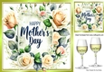 Pretty Peach Roses & Champagne For Mothers Day 8x8