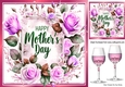 Pretty Pink Roses & Champagne For Mothers Day 8x8