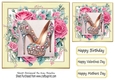 Pretty Cream 7x7 Frame With Pink Roses & Sparkle Shoe (Three)