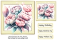 Pretty Cream 7x7 Frame With Pink Peonies (Two)