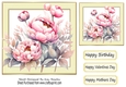 Pretty Cream 7x7 Frame With Pink Peonies (Three)