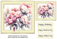 Pretty Cream 7x7 Frame With Pink Peonies (Four)