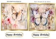 Two Pretty Grunge Butterfly Toppers/Card Fronts
