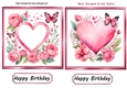 2 Pretty Pink Butterfly Heart Toppers