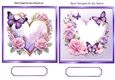 2 Pretty Purple Butterfly Heart Toppers