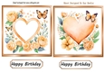 2 Pretty Peach Butterfly Heart Toppers