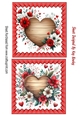 2 Lovely Red Floral Heart Toppers (Two)