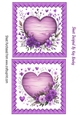 2 Lovely Lilac Floral Heart Toppers (Three)