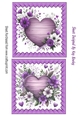 2 Lovely Lilac Floral Heart Toppers (Four)