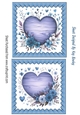 2 Lovely Blue Floral Heart Toppers (Five)