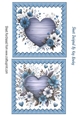 2 Lovely Blue Floral Heart Toppers (Six)