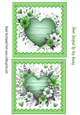 2 Lovely Green Floral Heart Toppers (Seven)