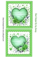 2 Lovely Green Floral Heart Toppers (Eight)
