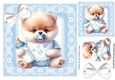 Cute Puppy With Milk Bottle & Bow, Blue lace 8x8 Frame (Two)