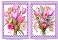 2 Lovely A5 Purple Card Fronts With Coloured Tulips