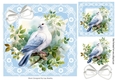 Pretty Spring Dove With Flowers & Bow Lace 8X8 Frame (Two)