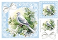 Pretty Dove On A Branch With Sparkle Bow Lace 8X8 Frame (Four)