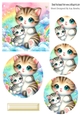 Cats & Kittens Rainbow Colours Oval Pyramids (Two)
