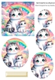 Cats & Kittens Rainbow Colours Oval Pyramids (Three)