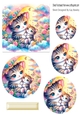 Cats & Kittens Rainbow Colours Oval Pyramids (Five)
