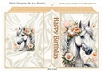 Cute Floral Horse Peach Folded Book (Two)