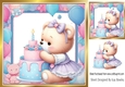Pretty Birthday Teddy With Pink/Blue Balloons 8x8 Frame (Four)