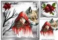Fantasy Red Roses Eerie Woodlad With Red Riding Hood 8x8 (Two)