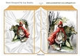 Fantasy Eerie Woodland With Red Riding Hood/Wolf  Folded Book (Four)