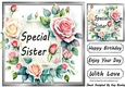 Pretty Pink Cream Roses Frame 8x8 For SISTER