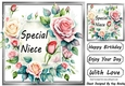 Pretty Pink Cream Roses Frame 8x8 For NIECE