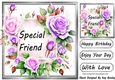 Pretty Lilac Cream Roses Frame 8x8 For FRIEND