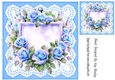 Pretty Lace With Blue Roses 8x8 Card Fronts