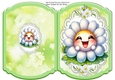 Cute Funny Face Daisy On Lace Bracket Card (Three)