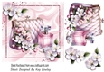 Pretty Pastel Pink Handbag With Perfume And Flowers 7x7