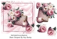 Pretty Pastel Pink Handbag With Perfume And Roses 7x7