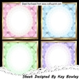 4 Gold, Pastel Diamond Quilt Backgrounds With Lace 8x8 Mini Kit