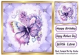 Pretty Quilt Diamond Frame With Purple Butterfly 8x8 (One)