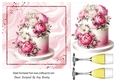 Pretty Pink Birthday Cake With Roses & Wine 7x7 (Three)