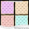 4 Pretty Gold, Pastel Diamond Quilt Background Toppers 8x8 Mini Kit (Set Two)