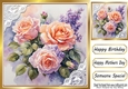 Pretty Flowers In Gold Frame With Lace 8x8 (Three)