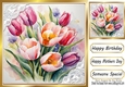 Pretty Flowers In Gold Frame With Lace 8x8 (Four)