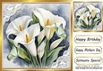 Pretty Flowers In Gold Frame With Lace 8x8 (Five)