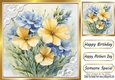 Pretty Flowers In Gold Frame With Lace 8x8 (Six)
