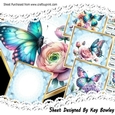 4 Pretty Blue Quilt Frames , With Butterflies & Flowers 8x8 Mini Kit