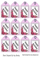 12 Pink Gingham HAPPY BIRTHDAY Tags With Roses