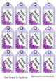 12 Purple Gingham HAPPY BIRTHDAY Tags With Roses THREE