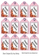 12 Peach Gingham HAPPY BIRTHDAY Tags With Roses FOUR