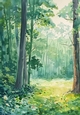 Pretty Spring Green Woodland A4 (TWO)