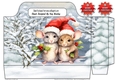 Cute Mice With Snow Tote Gift Bag