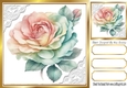Pretty Pastel Rose With Lace In Gold Frame 8x8